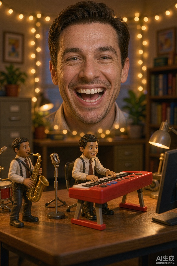 Tiny Desk AI result — your face in the band laugh close-up